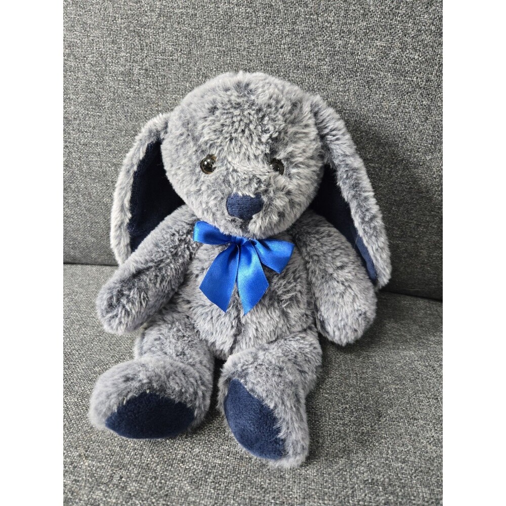 KAISIYANG INTERNATIONAL Bunny Rabbit Plush Blue Bow Floppy Ears soft toy - Picture 2 of 5